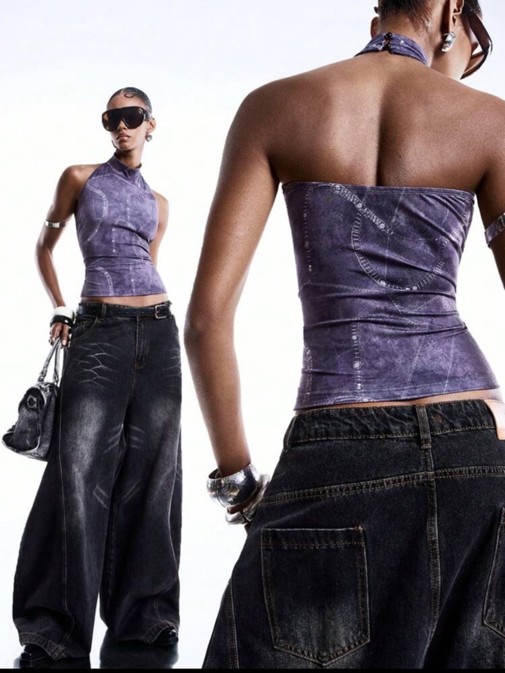 Purple Halter Tube Top